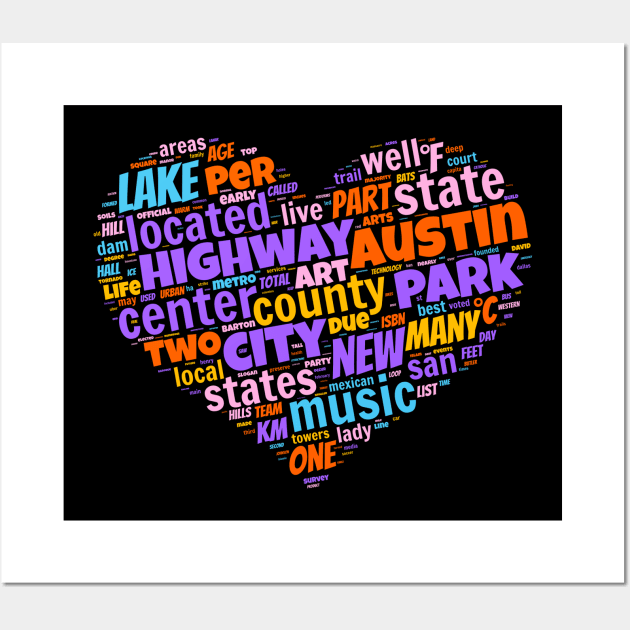 I love Austin Wall Art by Superfunky